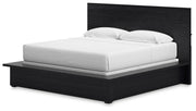 Londer - Black - King Panel Bed - JaxCo Furniture