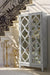 Mckellen - 2 Door Wood Trellis Tall Cabinet - Distressed White - JaxCo Furniture