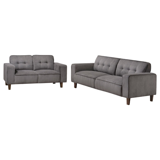 Deerhurst - Upholstered Tufted Track Arm Sofa Set - JaxCo Furniture