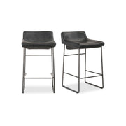 Starlet - Counter Stool Leather (Set of 2) - Onyx Black - JaxCo Furniture