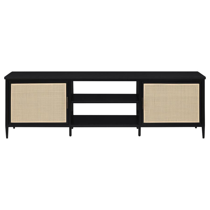 Amherst - 70" 2-Door Metal TV Stand Media Console - Black - JaxCo Furniture