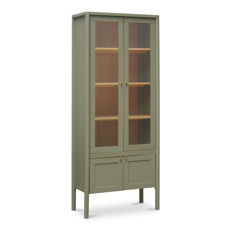 Hannah - Tall Display Cabinet - Green - JaxCo Furniture