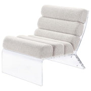 Serreta - Boucle Upholstered Armless Acrylic Chair - JaxCo Furniture