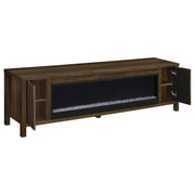 Carey - 79" TV Stand Fireplace Media Console - Dark Pine - JaxCo Furniture