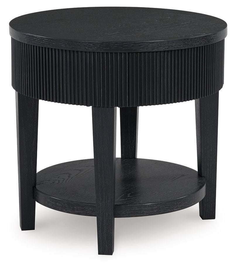 Marstream - Black - Round End Table - JaxCo Furniture