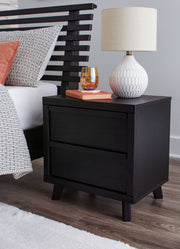 Danziar - Black - Two Drawer Night Stand - JaxCo Furniture