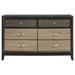 Valencia - 6-Drawer Dresser - Black - JaxCo Furniture