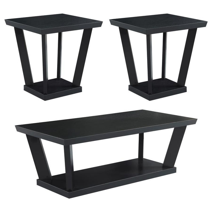 Aminta - 3 Piece Coffee And End Table Set - Black - JaxCo Furniture