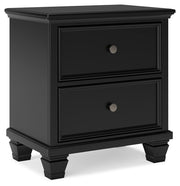 Lanolee - Black - Two Drawer Nightstand - JaxCo Furniture