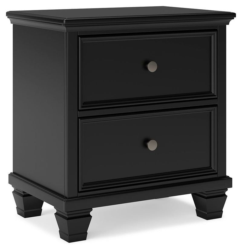 Lanolee - Black - Two Drawer Nightstand - JaxCo Furniture