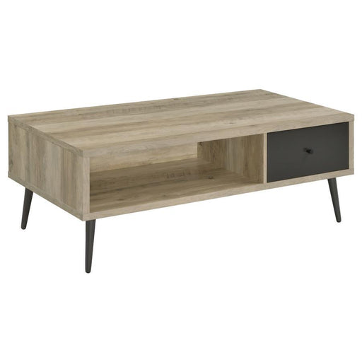 Welsh - 1-Drawer Engineered Wood Coffee Table Antique Pine - Distressed Pine - JaxCo Furniture