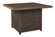 Paradise Trail - Medium Brown - Square Bar Table w/Fire Pit - JaxCo Furniture