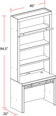 Catalina - Library Desk - Cottage White - JaxCo Furniture