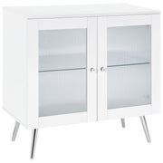 Nieta - 2 Door Engineered Wood Accent Cabinet - White High Gloss - JaxCo Furniture