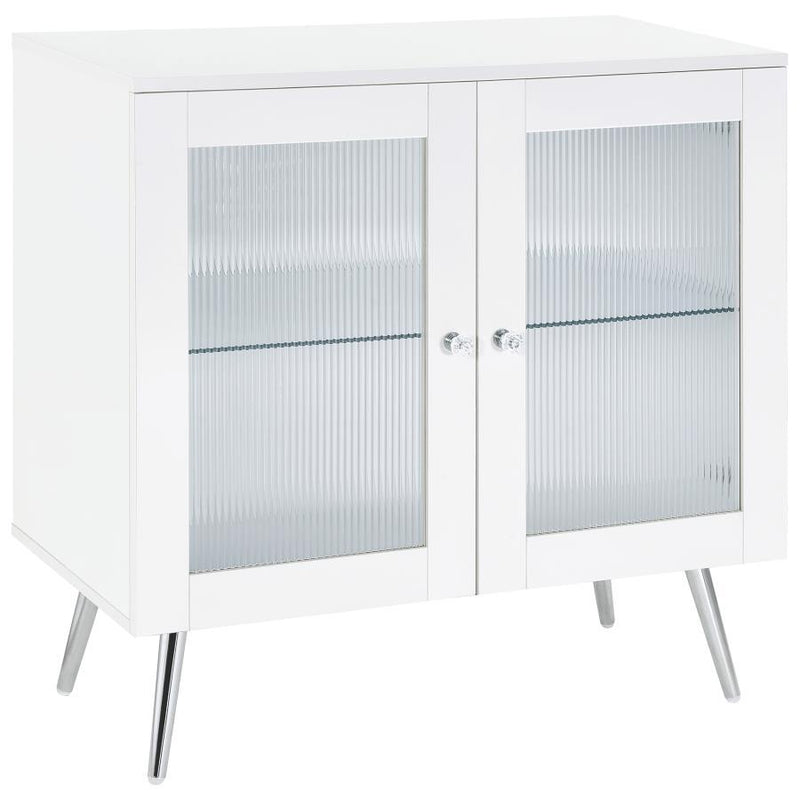 Nieta - 2 Door Engineered Wood Accent Cabinet - White High Gloss - JaxCo Furniture