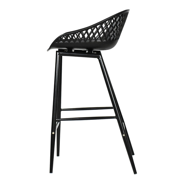 Piazza - Outdoor Counter Counter Stool (Set of 2) - Black - JaxCo Furniture