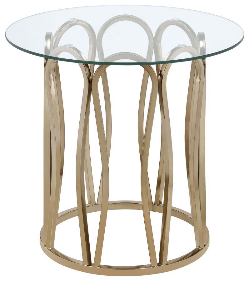 Monett - Round Glass Top Table - JaxCo Furniture