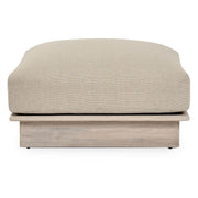 Livia - Teak Outdoor Ottoman - Taupe - JaxCo Furniture