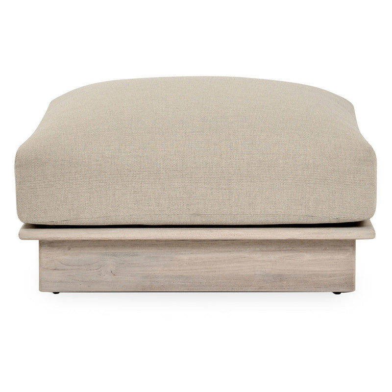 Livia - Teak Outdoor Ottoman - Taupe - JaxCo Furniture