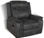 Lawrence - Upholstered Padded Arm Glider Recliner - Charcoal - JaxCo Furniture