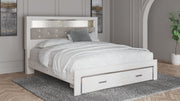 Altyra - White - King Upholstered Bookcase Bed With Storage - JaxCo Furniture