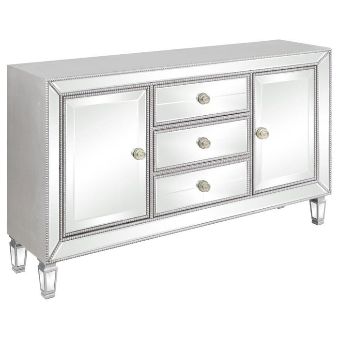 Leticia 3-Drawer Mirrored Storage Accent Cabinet - Silver - JaxCo Furniture