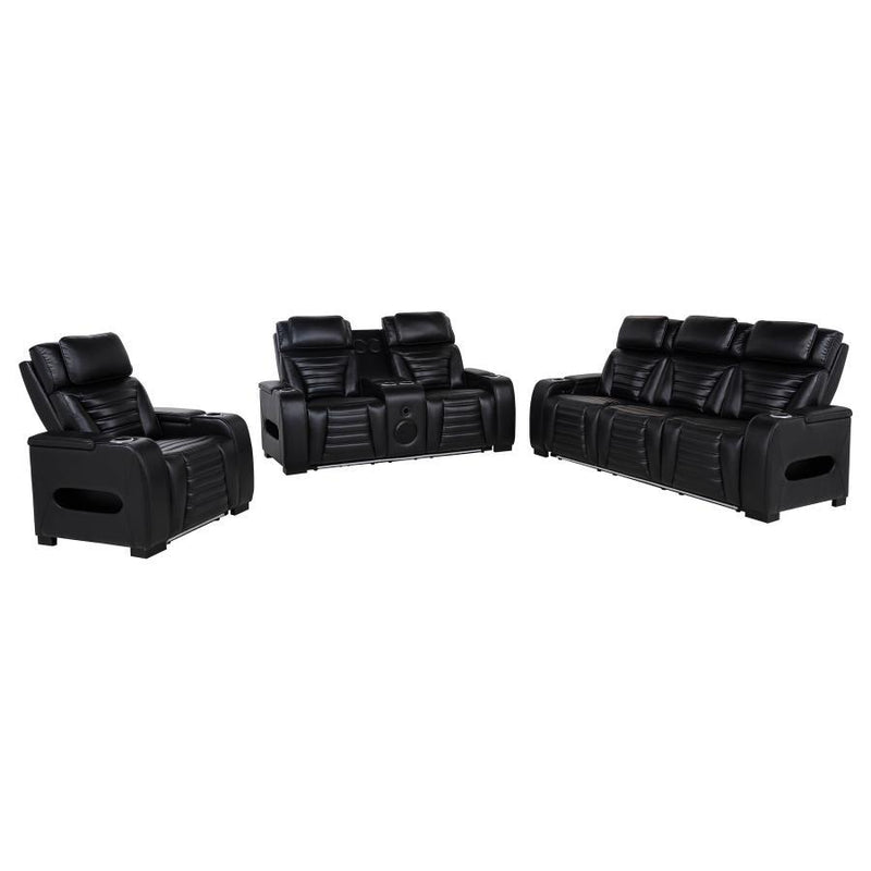 Zuma - Faux Leather Dual Power LED Sofa Set - JaxCo Furniture