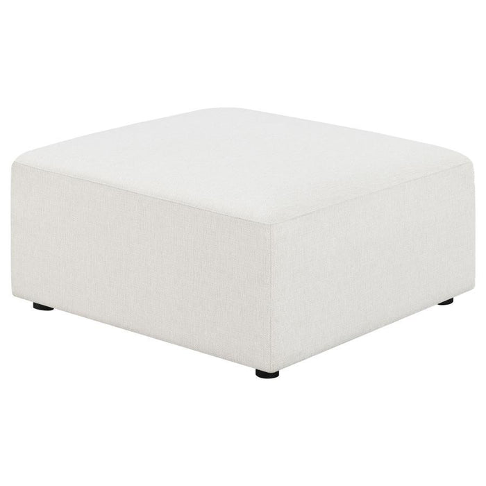 Freddie - Square Upholstered Ottoman - Pearl - JaxCo Furniture