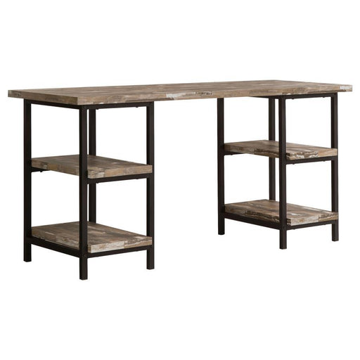 Kemper - 4-Shelf Writing Desk - Weathered Brown - JaxCo Furniture