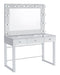 Umbridge - 3-Drawer Vanity Set With Lighting - Chrome And White - JaxCo Furniture