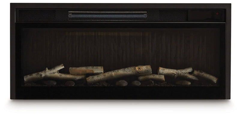 Entertainment Accessories - Black - Fireplace Insert With Faux Birch Log Set - JaxCo Furniture