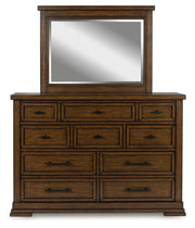Taffenbrook - Medium Brown - Dresser And Mirror - JaxCo Furniture
