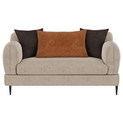 Jade - Chenille Upholstered Modern Track Arm Loveseat - JaxCo Furniture