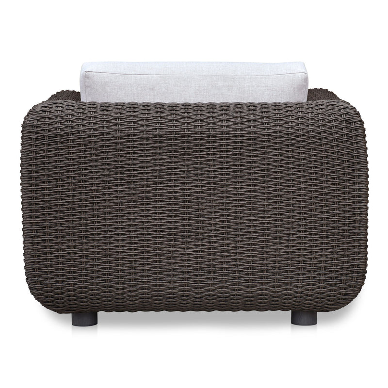 Soma - Outdoor Accent Chair - Dark Brown / White - JaxCo Furniture