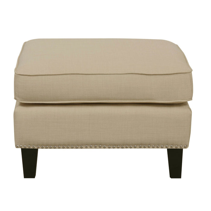 Erica - 497 Ottoman (ISTA 3 Packaging) - Chrome Nail Heirloom Natural - JaxCo Furniture