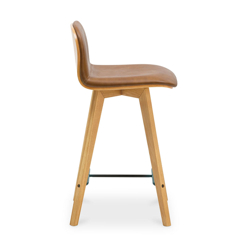 Napoli - Leather Counter Stool - Tan - JaxCo Furniture