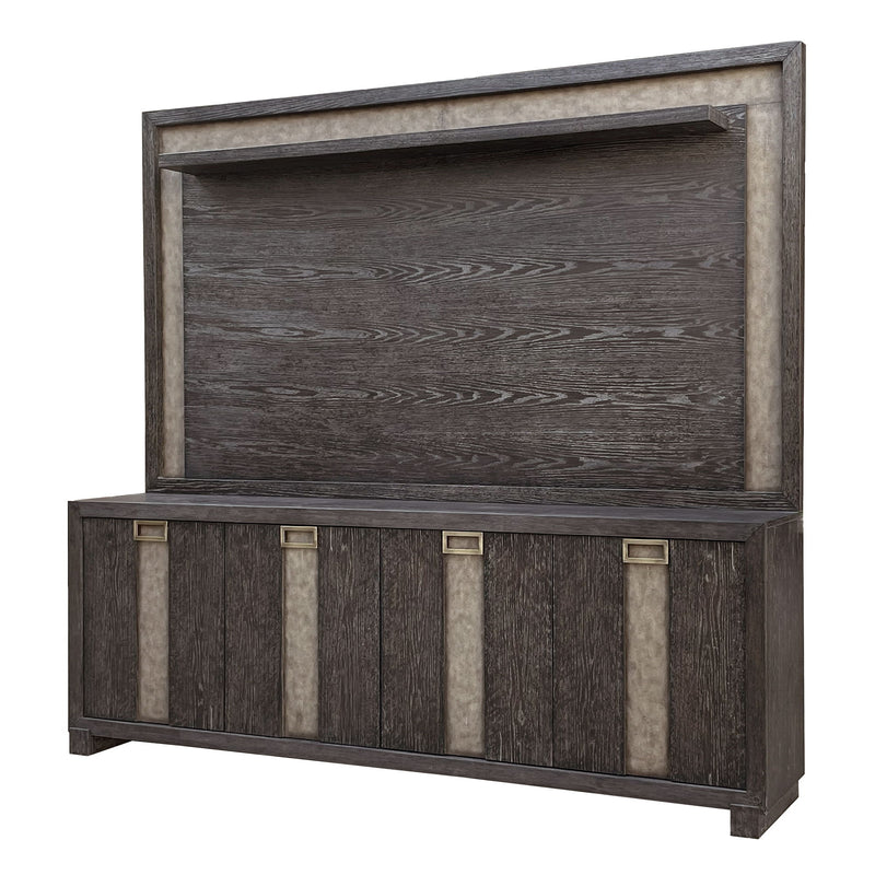 Ascent - 90" TV Console With Hutch And Back Panel - Dark Chocolate - JaxCo Furniture