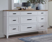 Americana Modern Bedroom - 9 Drawer Dresser - Cotton - JaxCo Furniture