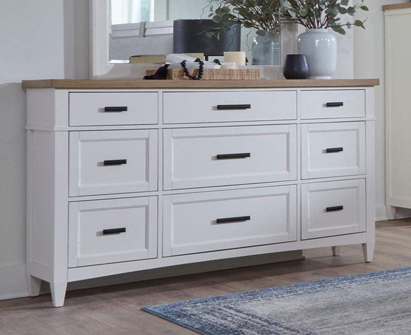 Americana Modern Bedroom - 9 Drawer Dresser - Cotton - JaxCo Furniture