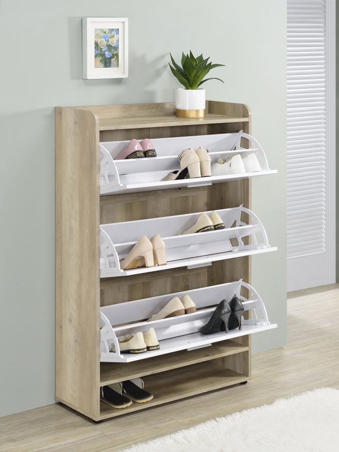 Denia - 3-Tier Engineered Wood Shoe Cabinet - JaxCo Furniture