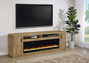Eddy - 79" 2-Door TV Stand Fireplace Media Console - Mango - JaxCo Furniture