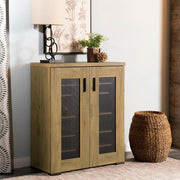 Bristol - 6-Shelf Engineered Wood Shoe Cabinet - Golden Oak - JaxCo Furniture