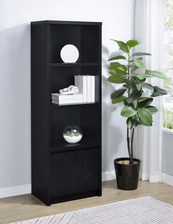 Winfield - 3-Sheld Media Tower Entertainment Pier - Black - JaxCo Furniture