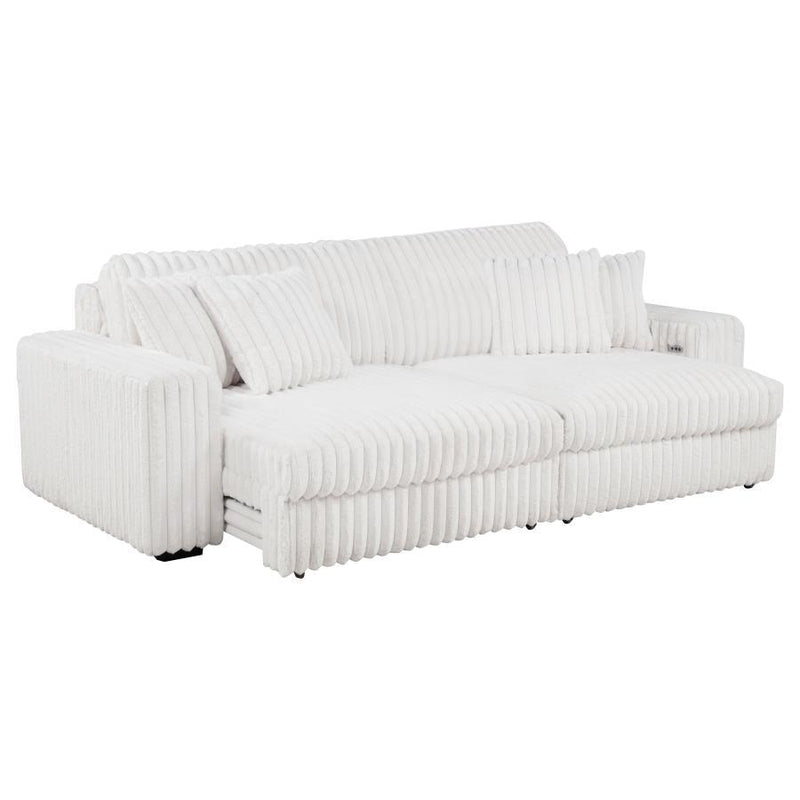 Jacana - Corduroy Upholstered Dual Power Chaise Sofa - JaxCo Furniture
