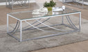 Lille - Rectangular Glass Top Coffee Table - Chrome - JaxCo Furniture