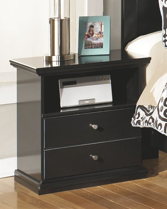 Maribel - Black - One Drawer Night Stand - JaxCo Furniture