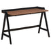 Raul - Writing Desk With USB Ports - Walnut And Black - JaxCo Furniture