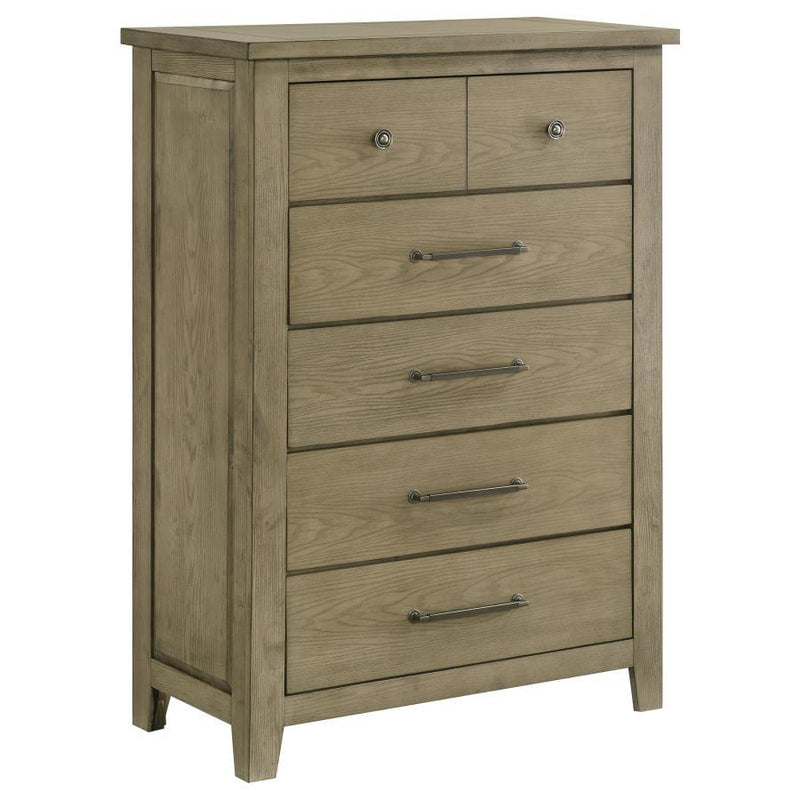 Hazlewood - 5-Drawer Bedroom Chest Of Drawers - Vineyard Oak - JaxCo Furniture
