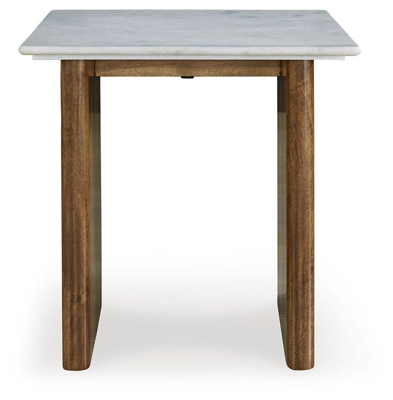 Isanti - Light Brown / White - Rectangular End Table - JaxCo Furniture