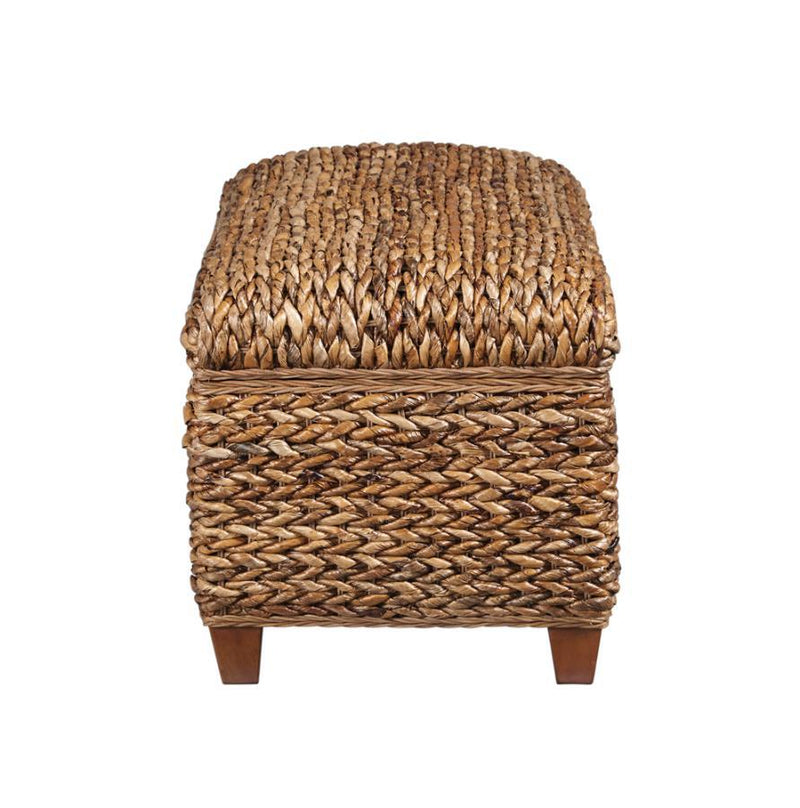 Laughton - Hand - Woven Banana Leaf Storage Trunk - Amber - JaxCo Furniture